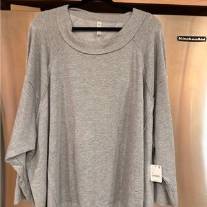 Free People Movement Light Gray Cozy Long Sleeve Sweatshirt